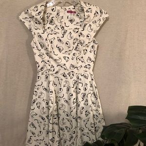 White Pin-Up style Cat dress